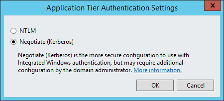 Authentication Settings Dialog